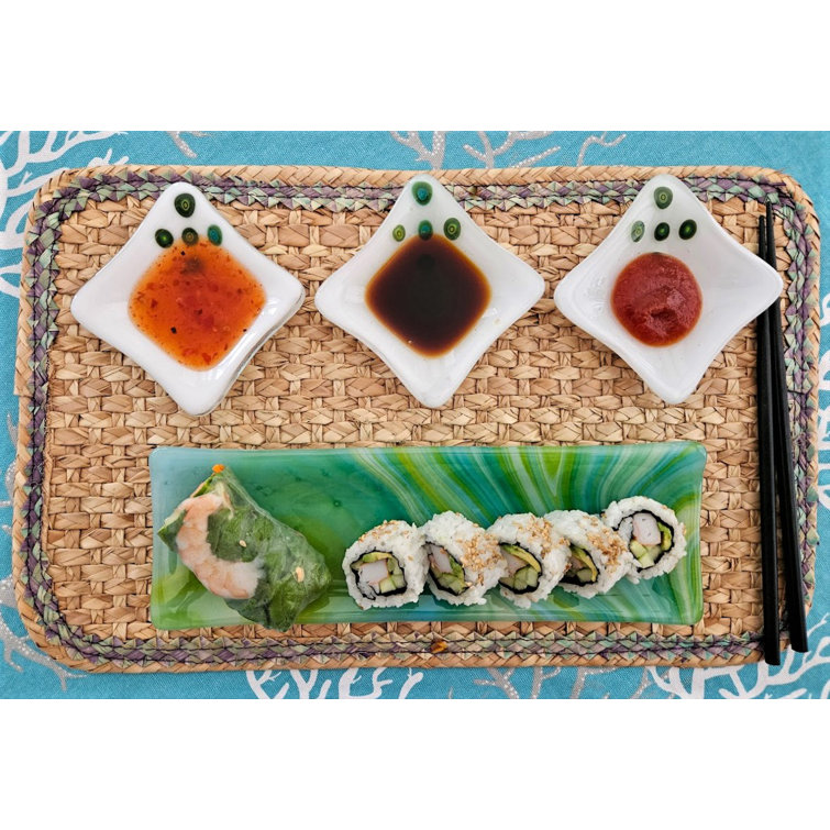 CeruleanBay Glass Serving Set Set of 1 Plate And 3 Sauce Dishes Wayfair